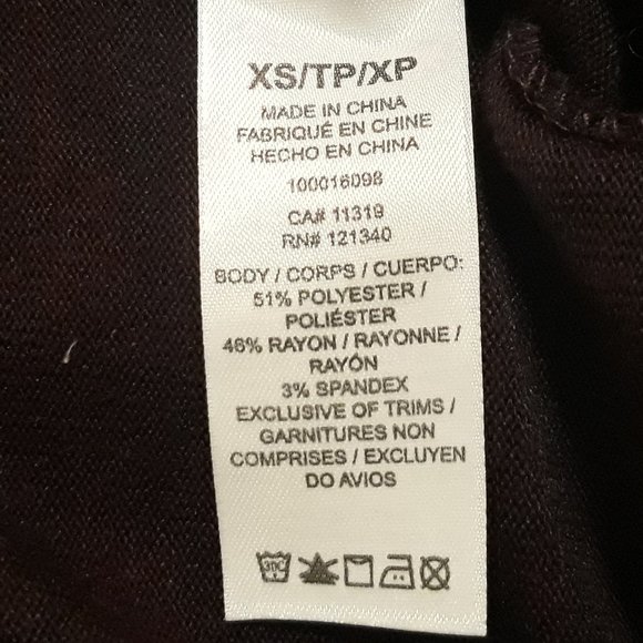 Dynamite Burgundy Long-Sleeved Faux Wrap Crop Top, NWT, Sz. XS - Picture 9 of 10